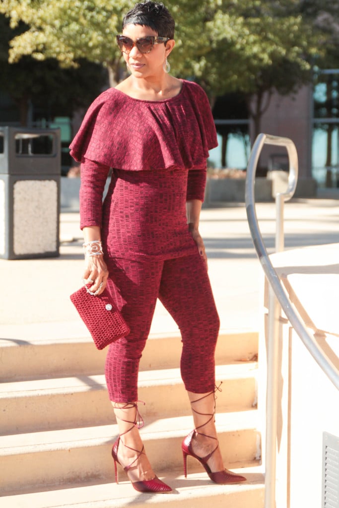 Sweater Knit Flounce Top & Leggings