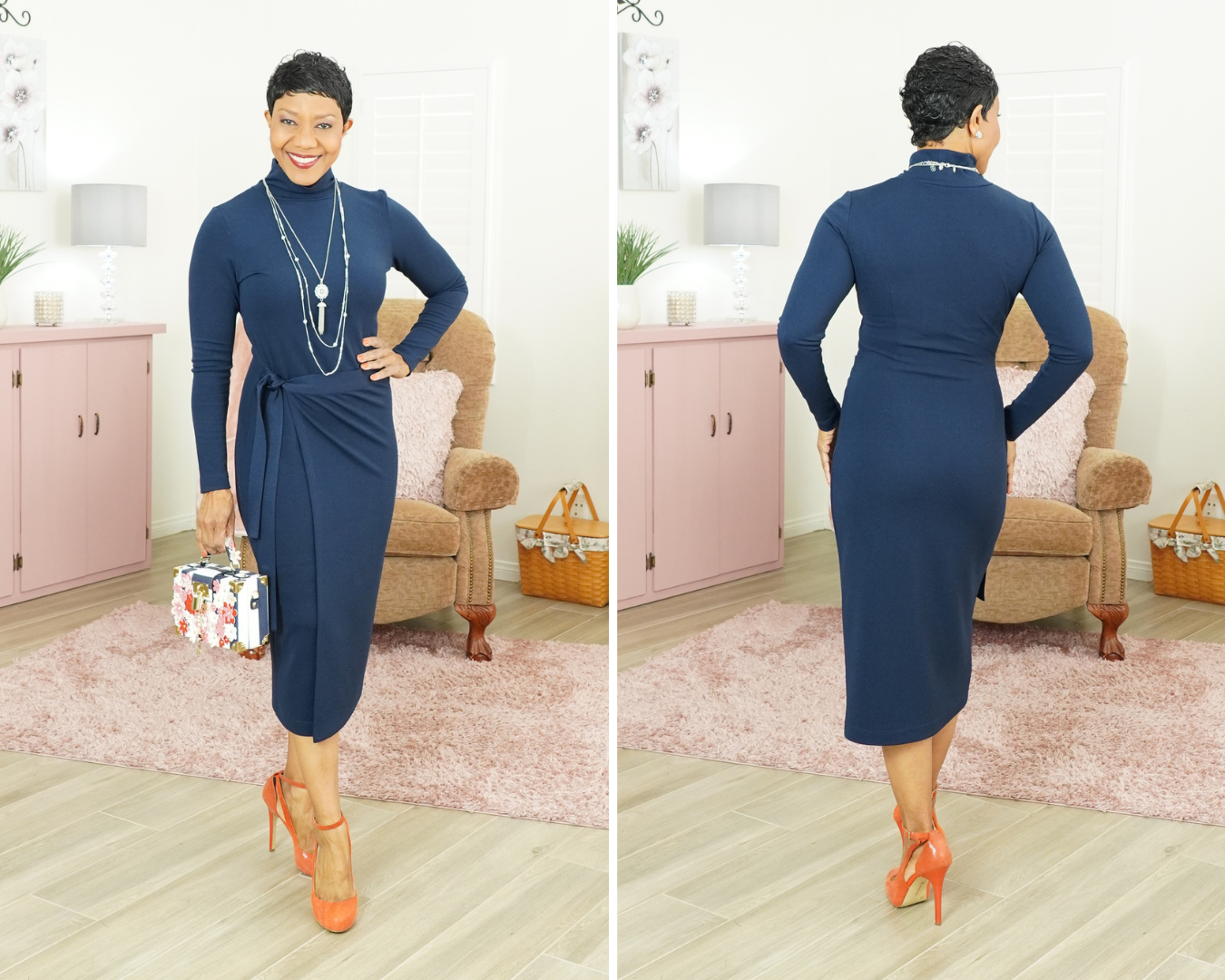 KNIT TURTLENECK DRESS
