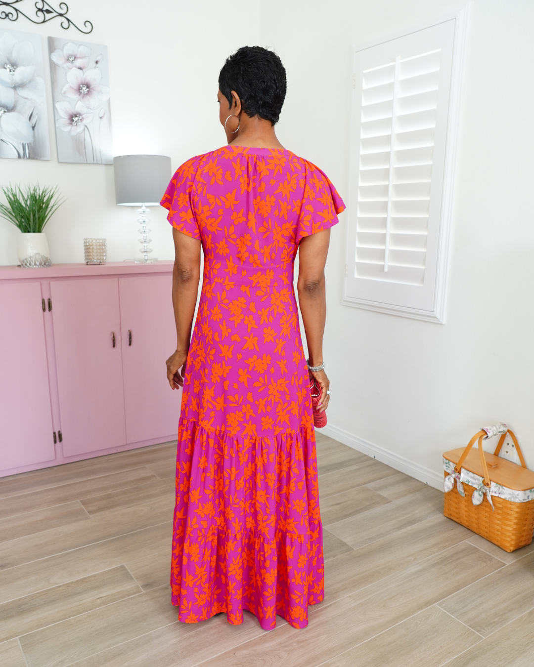 FLUTTER SLEEVER MAXI DRESS