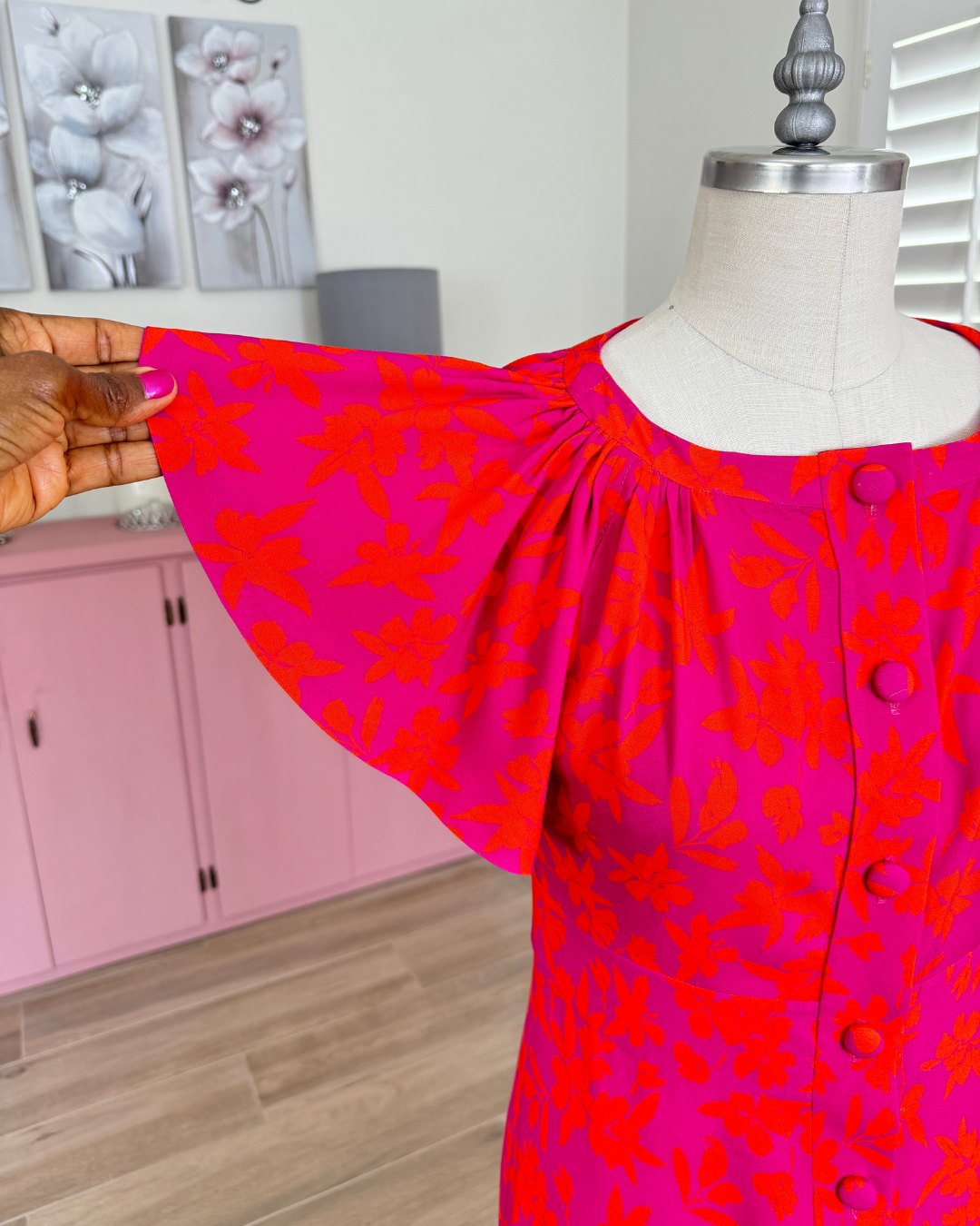 FLUTTER SLEEVER MAXI DRESS