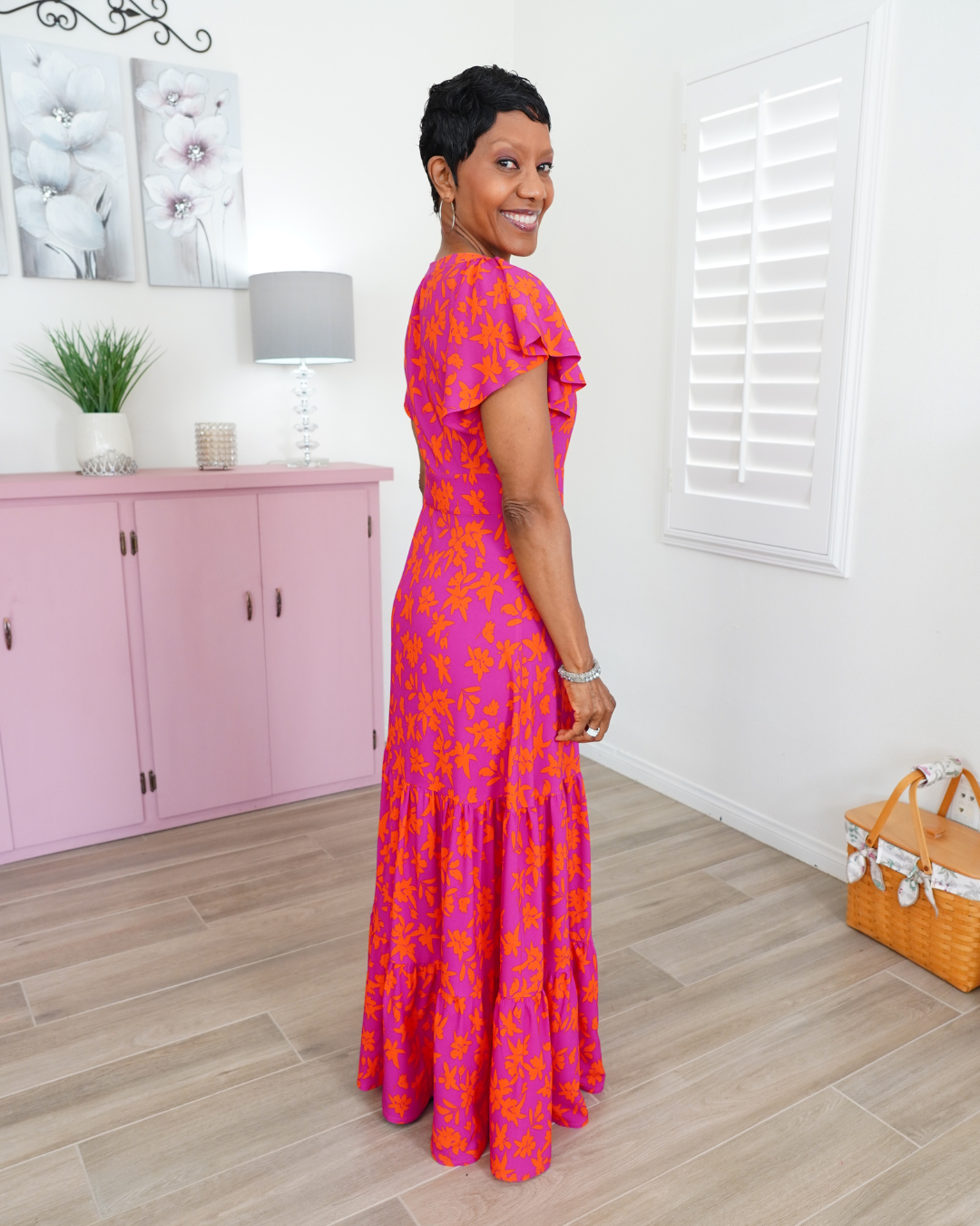 FLUTTER SLEEVER MAXI DRESS