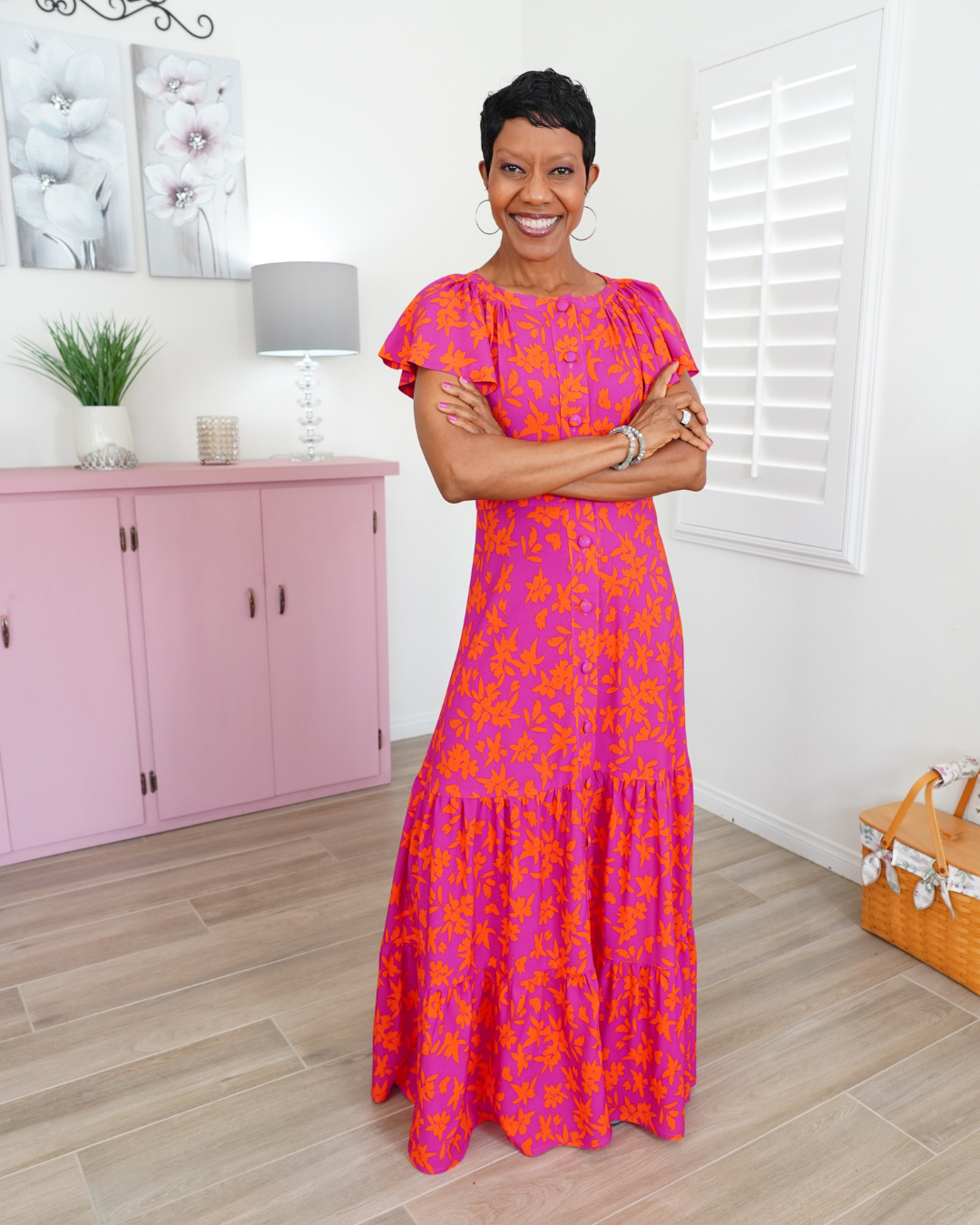 FLUTTER SLEEVER MAXI DRESS
